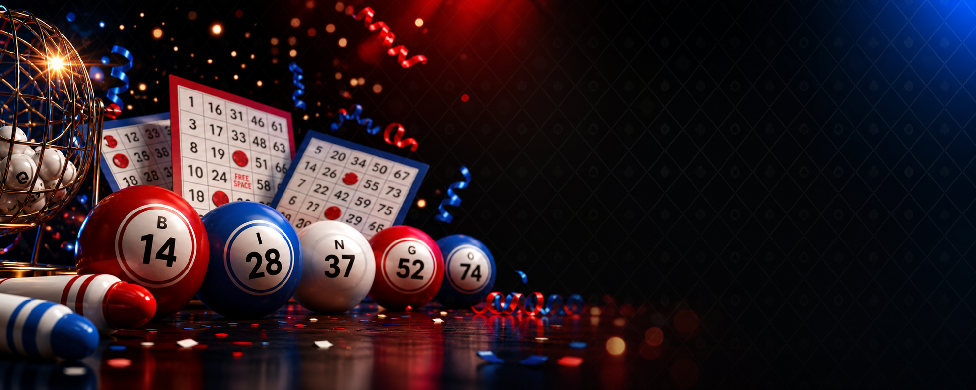 Bingo balls, cards, and daubers for Branson Sports Club Bingo