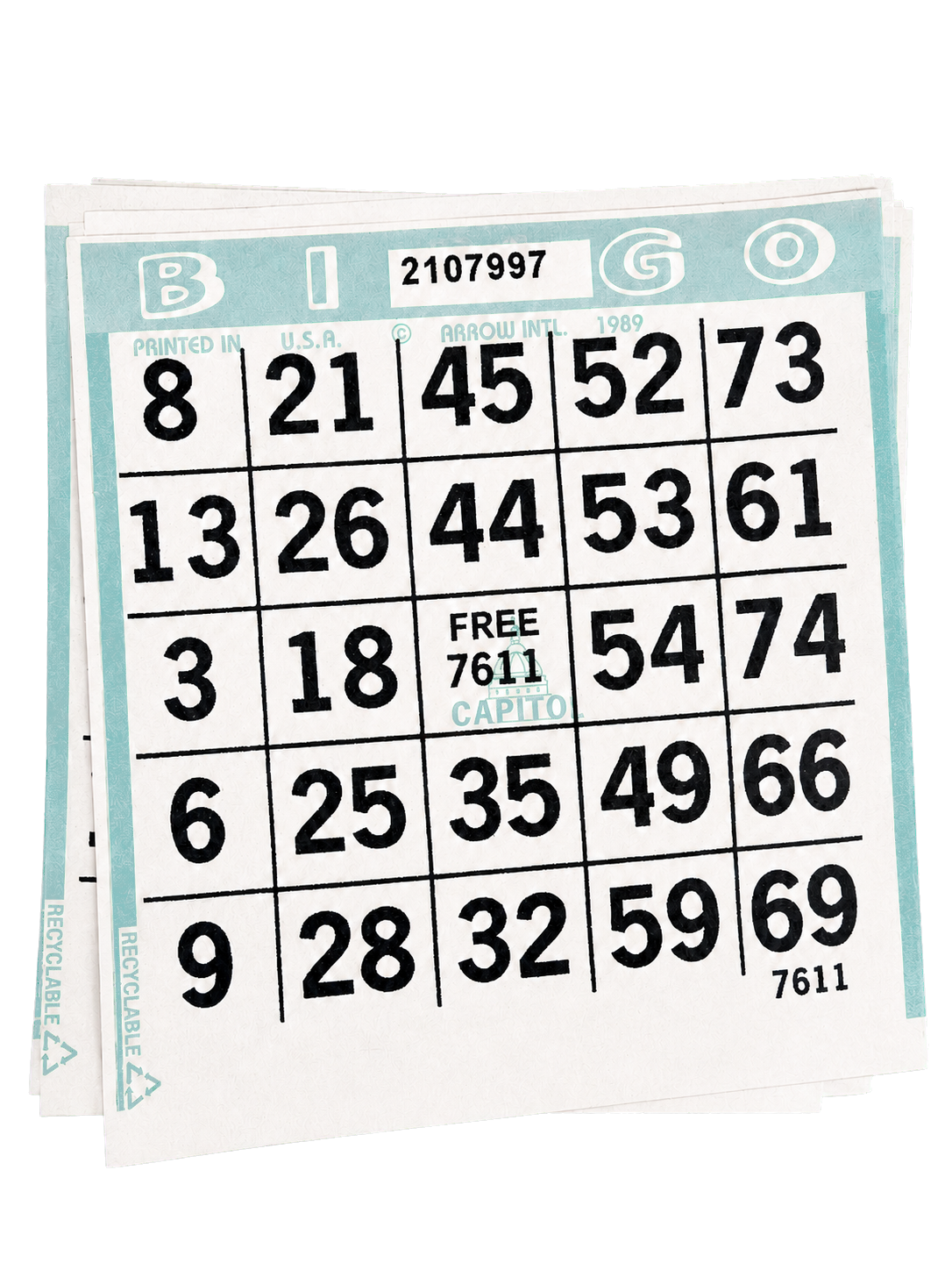 Warm-up bingo paper example