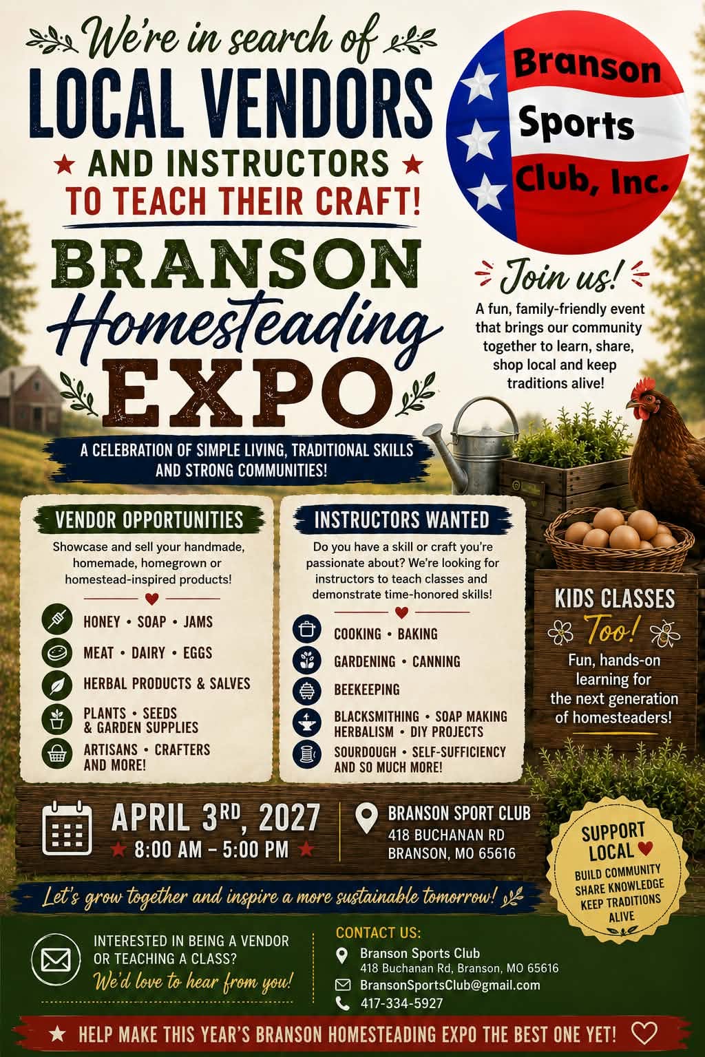 Branson Homestead Expo flyer