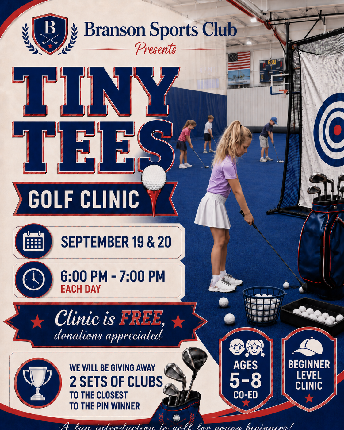 Tiny Tees Golf Clinic flyer