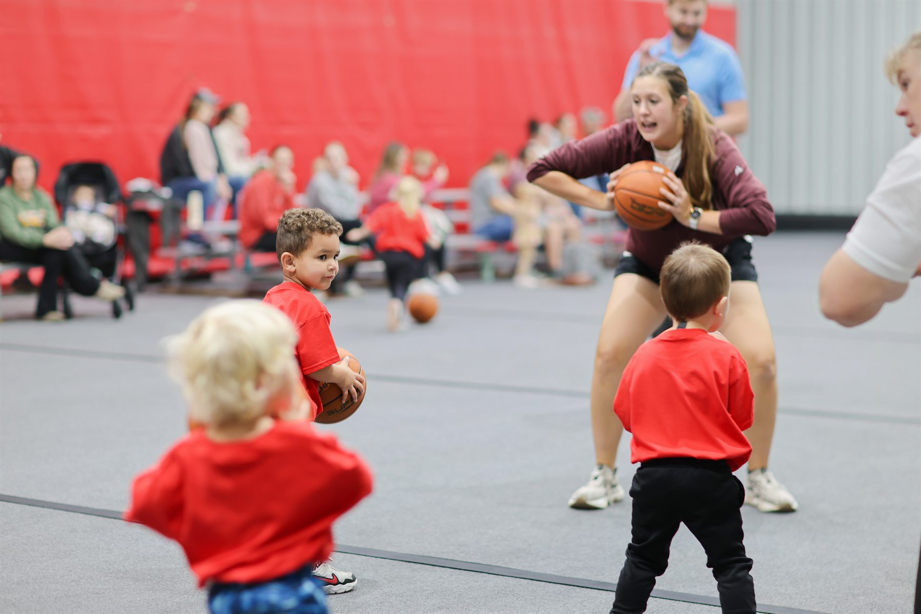 Kids practicing basketball at Branson Sports Club
