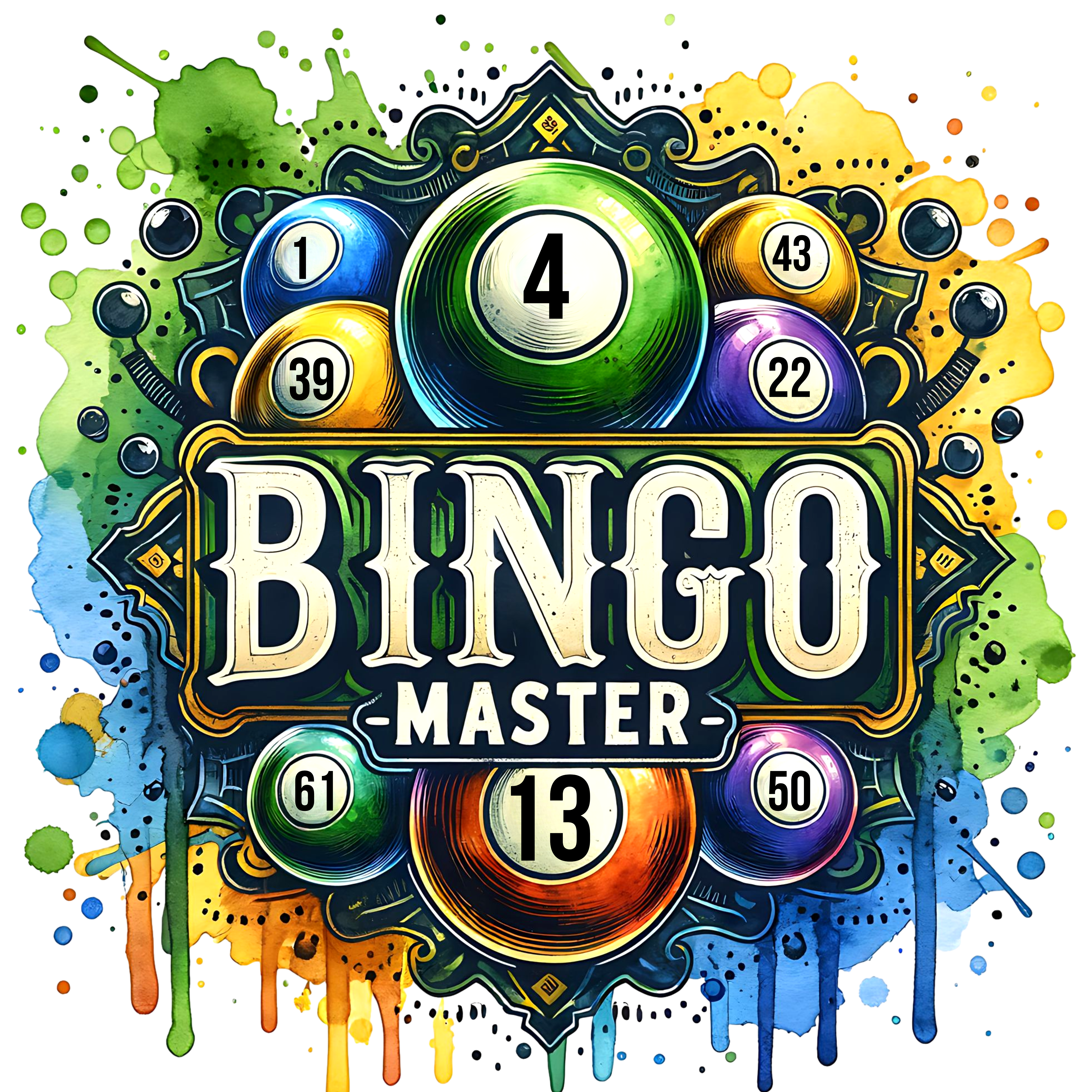 Bingo Master Paint Splash PNG design