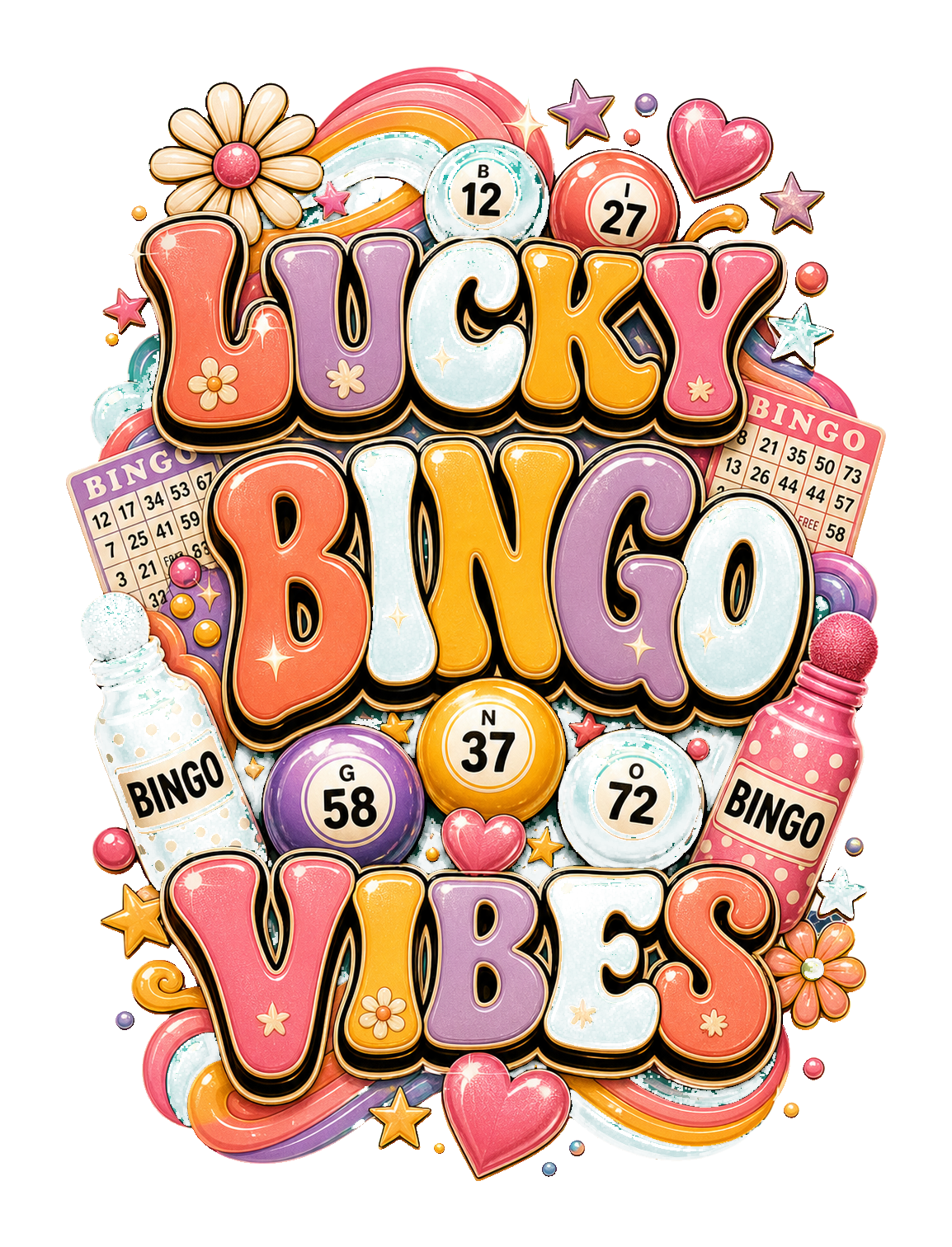 Lucky Bingo Vibes PNG design