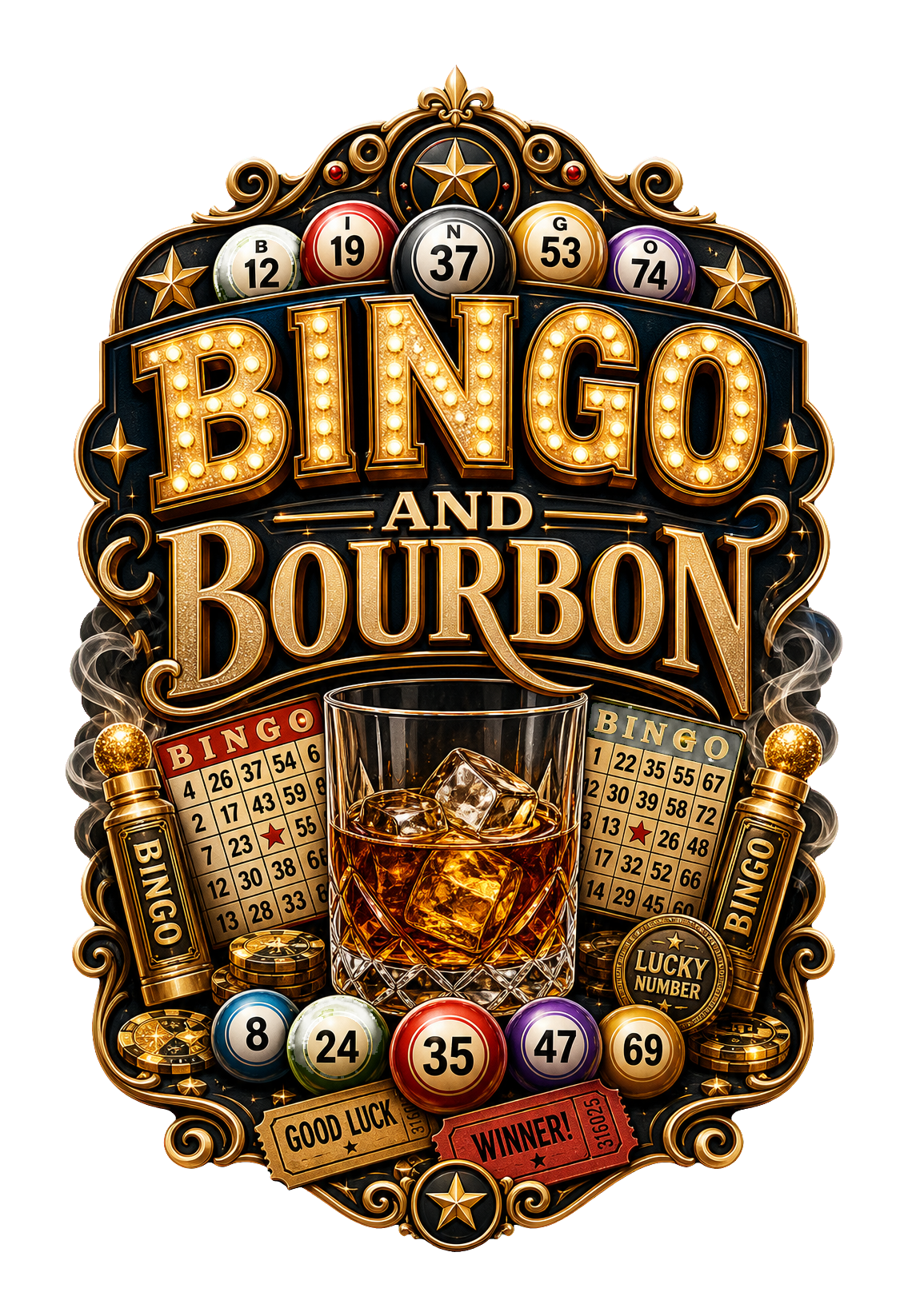 Bingo And Bourbon PNG design